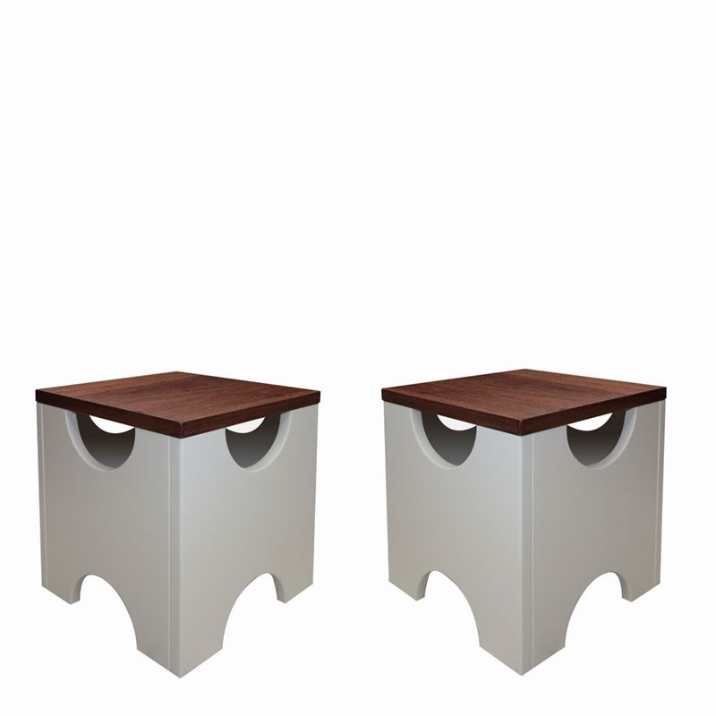 Ettore Sottsass per Poltronova - Coppia di Sgabelli Dado T29
