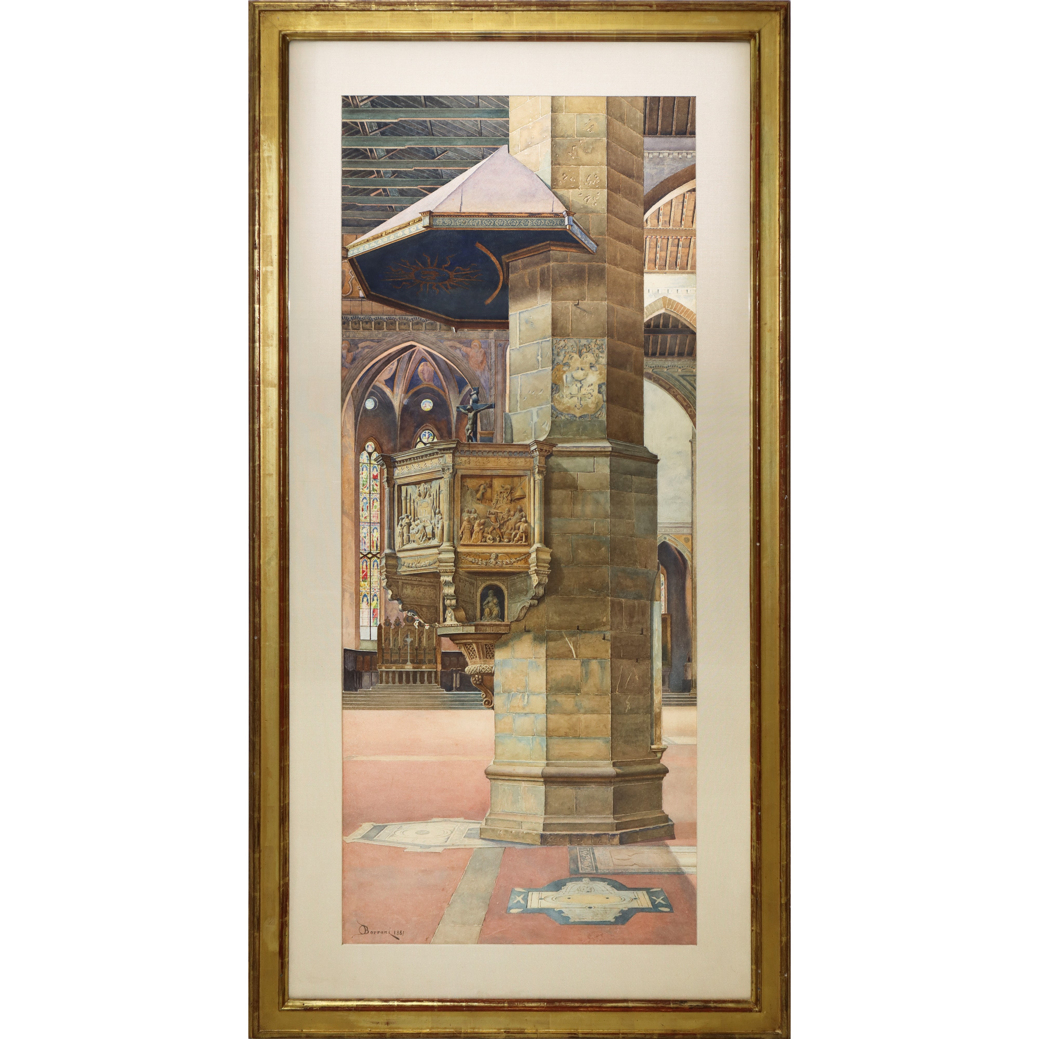 Odoardo Borrani - Interno di Chiesa