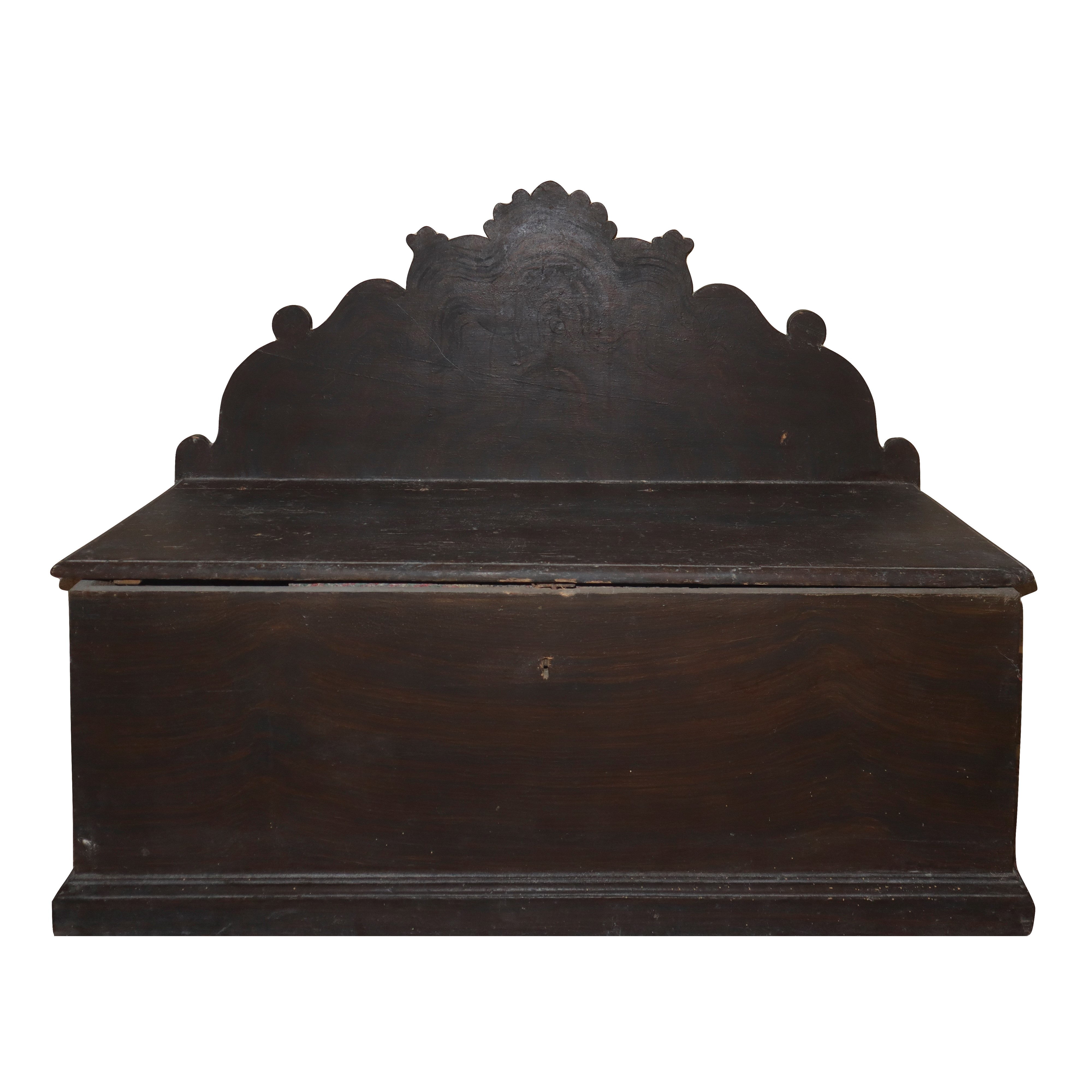 Cassapanca con alzata, legno di abete, Sicilia XVIII Sec.