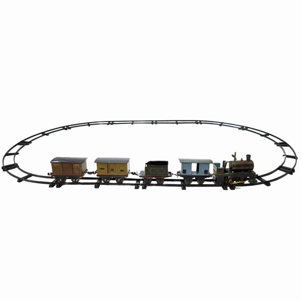 Trenino E.P. in latta ad alcol in miniatura