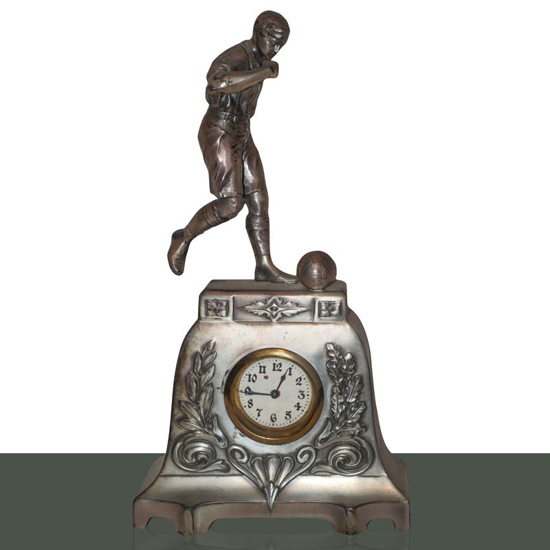 Orologio in Metallo Argentato con Calciatore