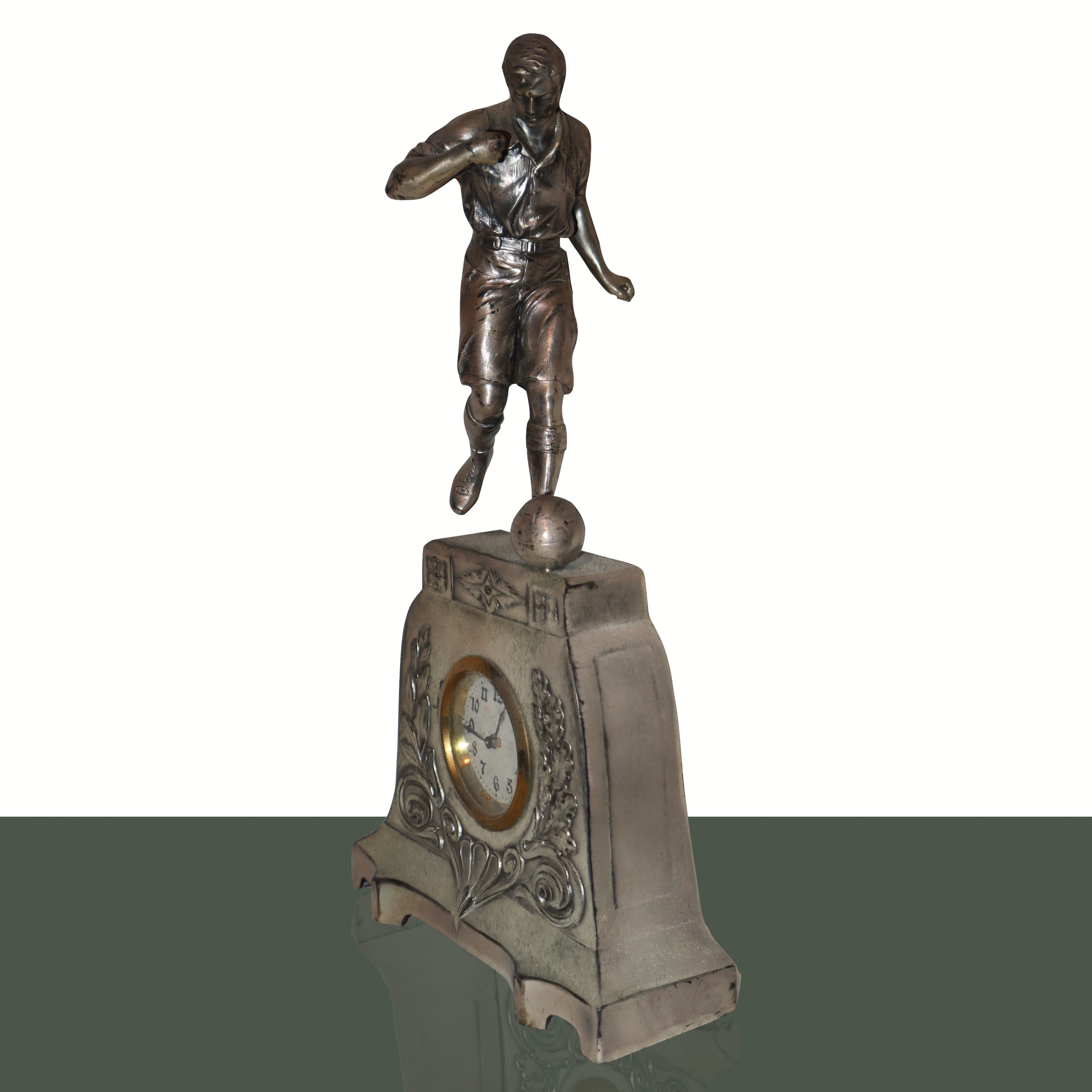 Orologio in Metallo Argentato con Calciatore