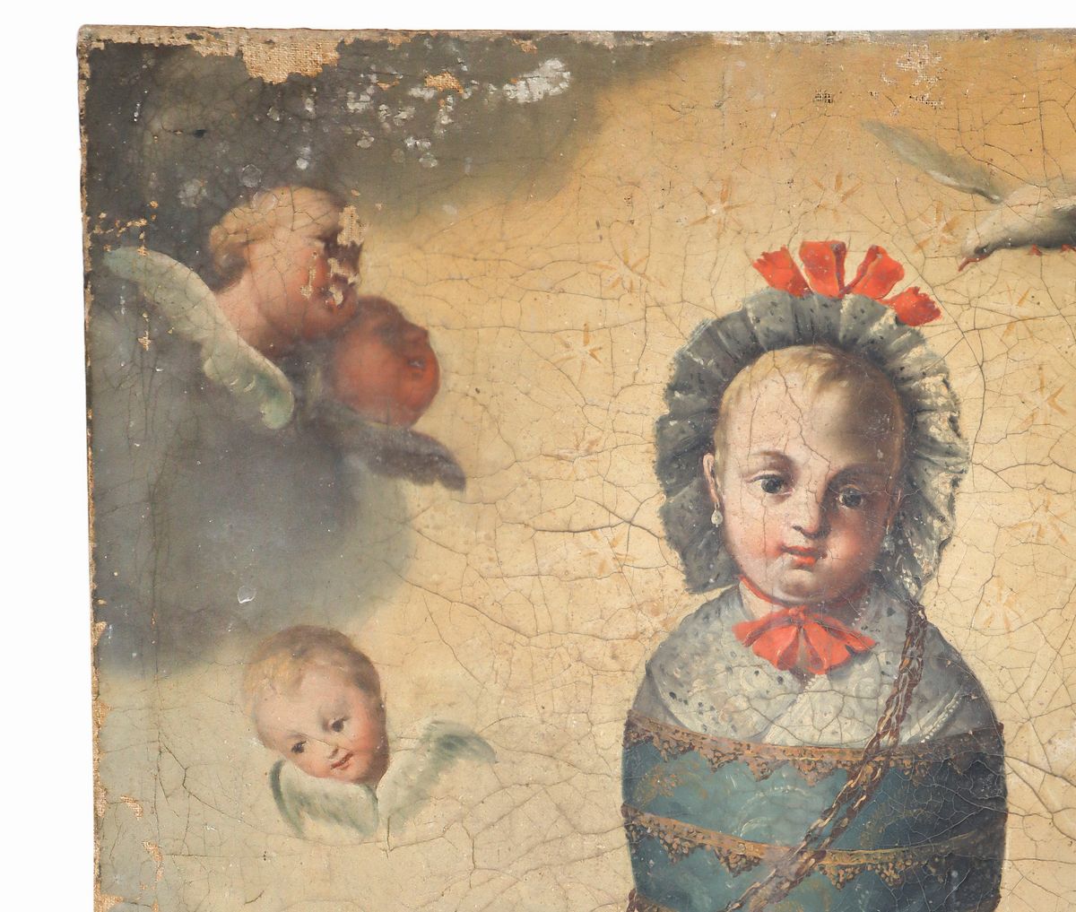 Madonna Neonata in Fasce con Angeli