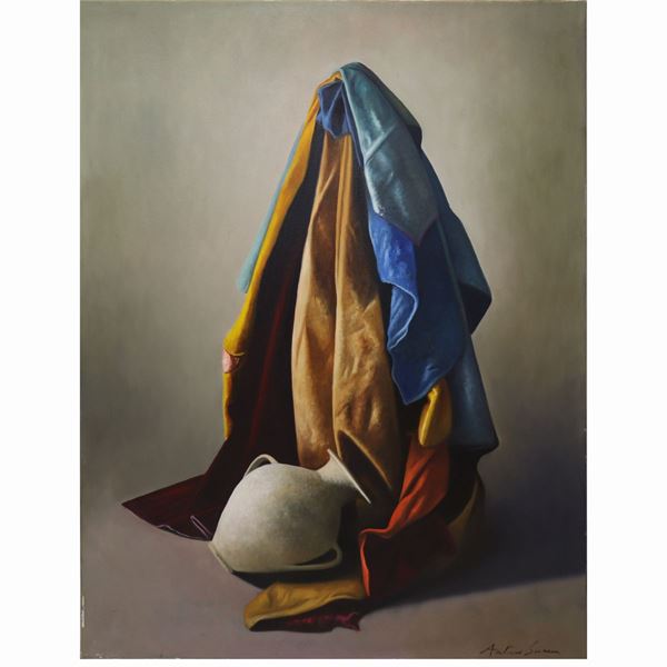 Antonio Sciacca - Still life of cloths with vase