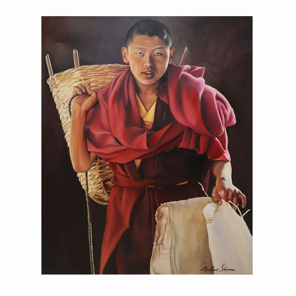 Antonio Sciacca - Ragazzo orientale con cesto
