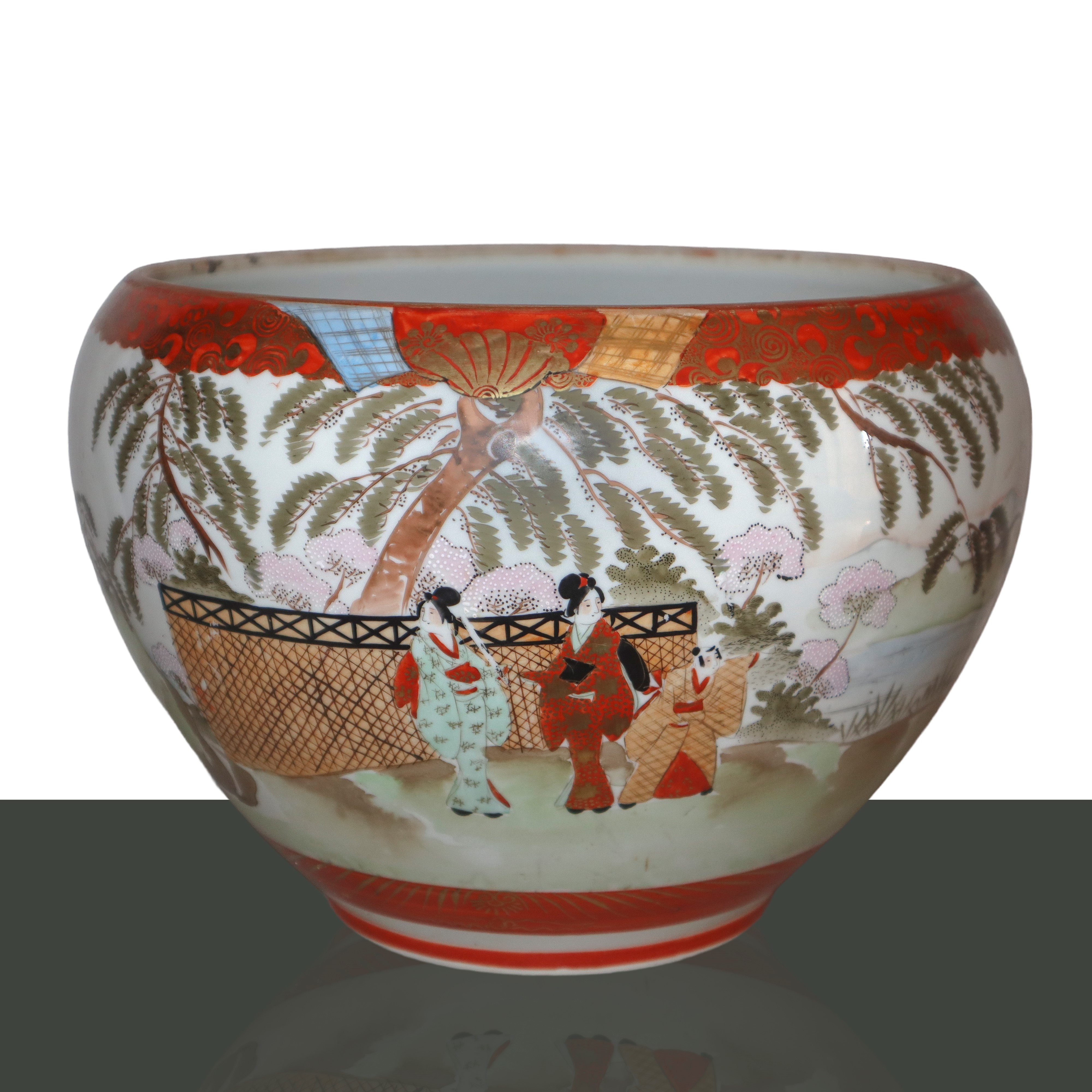 Vaso in porcellana giapponese con Geishe