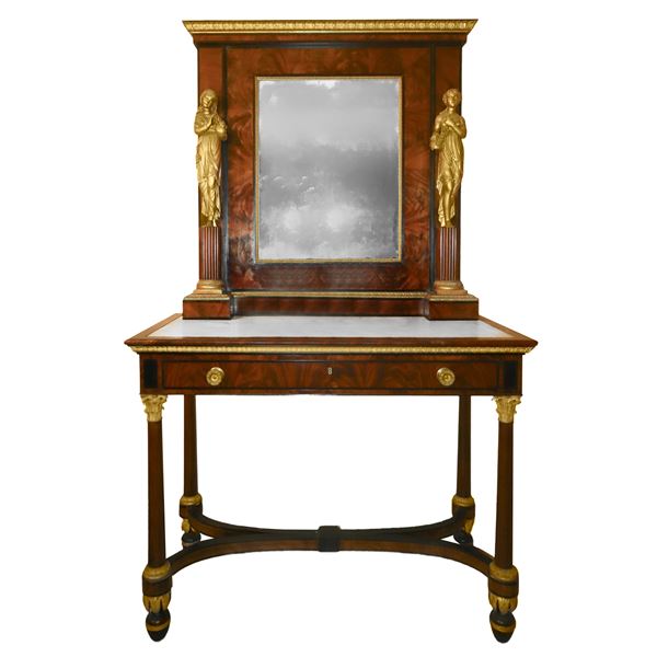 Console table with mirror