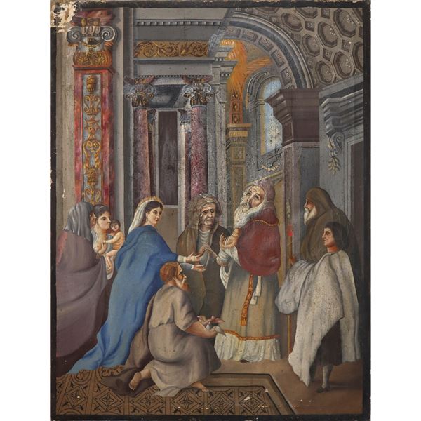 Presentation of Jesus in the temple with St. Joseph, the Madonna and St. Anne