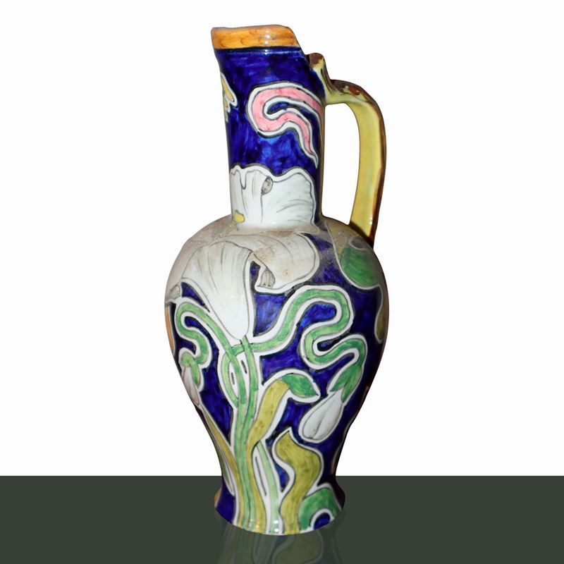 Società Ceramica Colonnata - Anfora con Manico in Maiolica