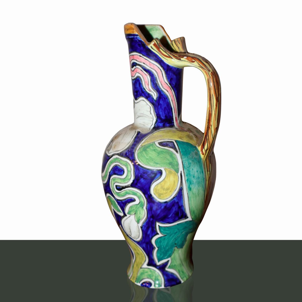Società Ceramica Colonnata - Anfora con Manico in Maiolica