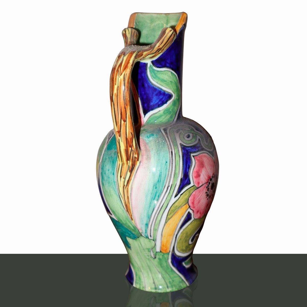 Società Ceramica Colonnata - Anfora con Manico in Maiolica