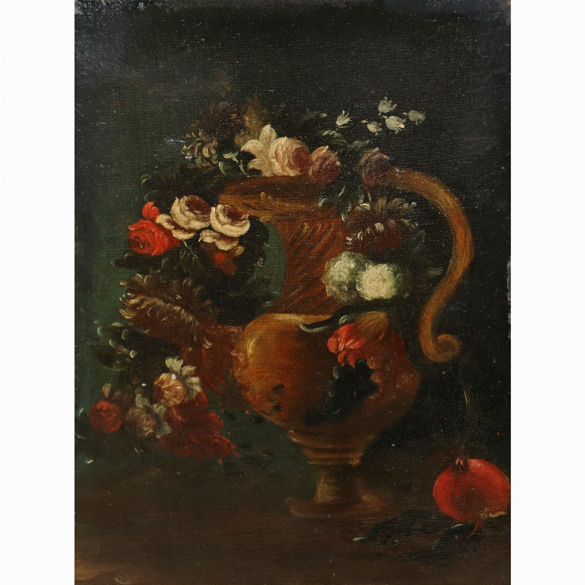 Natura Morta con Vaso di Fiori e Melograno