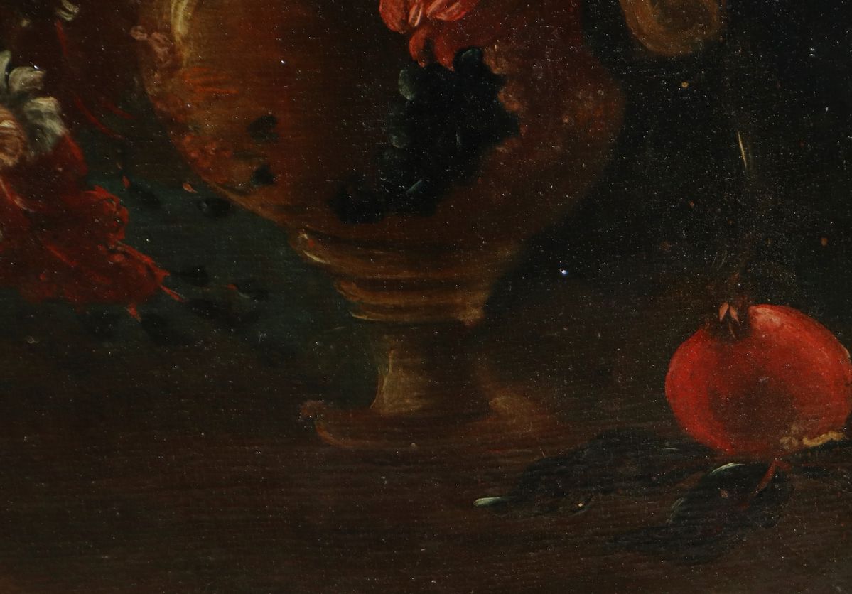 Natura Morta con Vaso di Fiori e Melograno