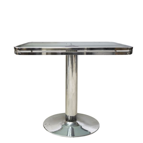 Prod. Allegri - Tavolino console, struttura  in acciaio e vetro