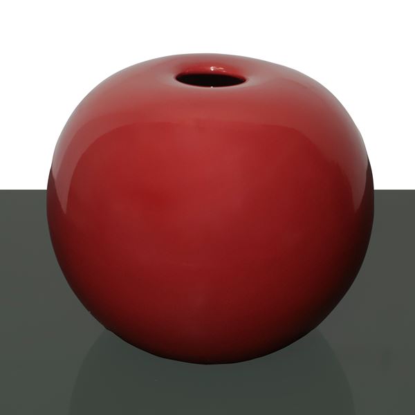 Ceramica Gabbianelli - Vaso a palla rosso