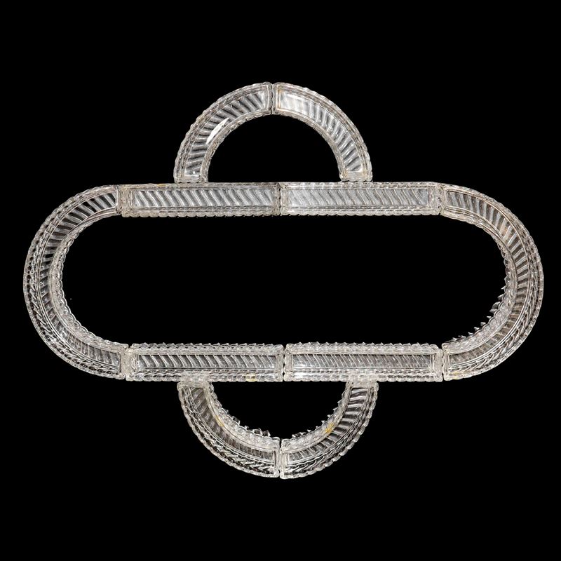 Baccarat - Surtout De Table, Centrotavola in Cristallo Stampato Composto da N. 10 Elementi, Giard...