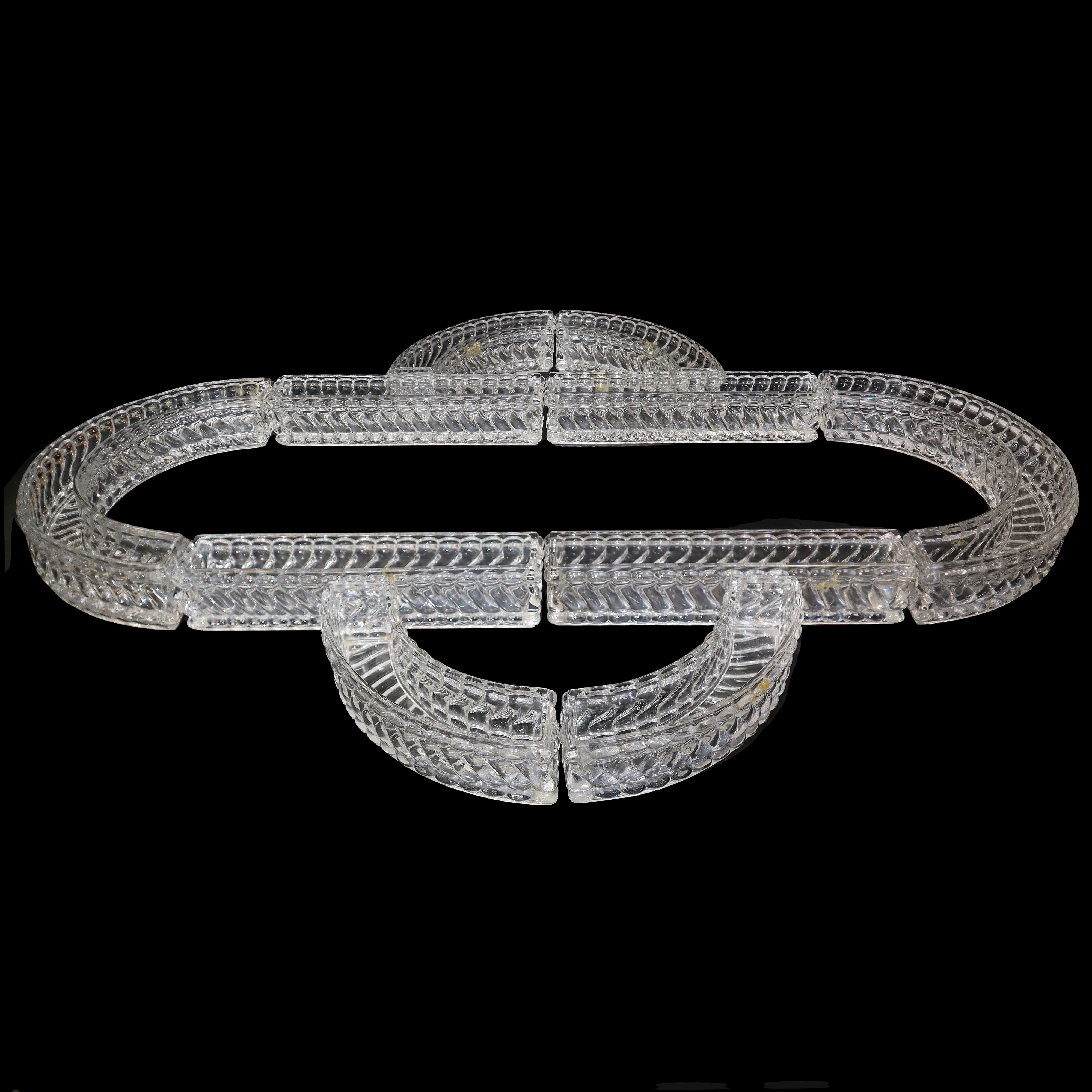 Surtout de Table, centrotavola in cristallo Baccarat composto da N. 10 elementi, giardino da tavo...