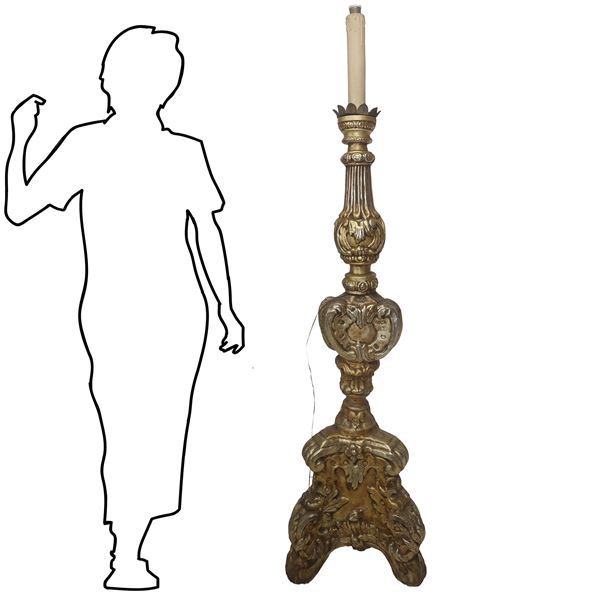 Gilt wood candlestick