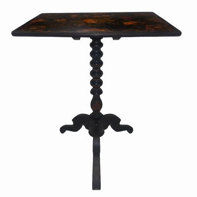 Tavolino in Legno Ebanizzato Nero