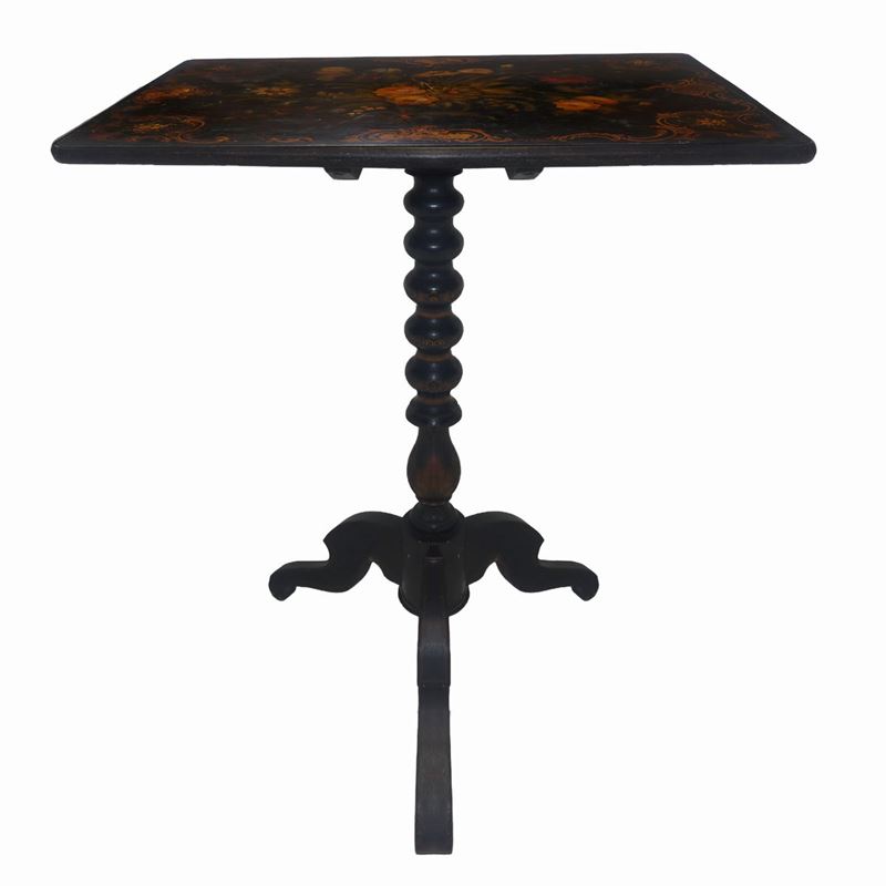 Tavolino in Legno Ebanizzato Nero