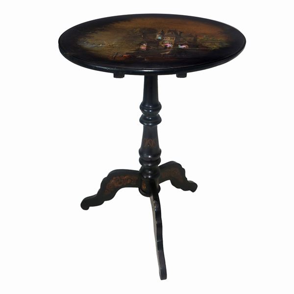 Coffee table in black ebonized wood