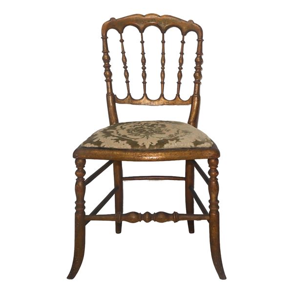 Chiavarina chair in gilded wood