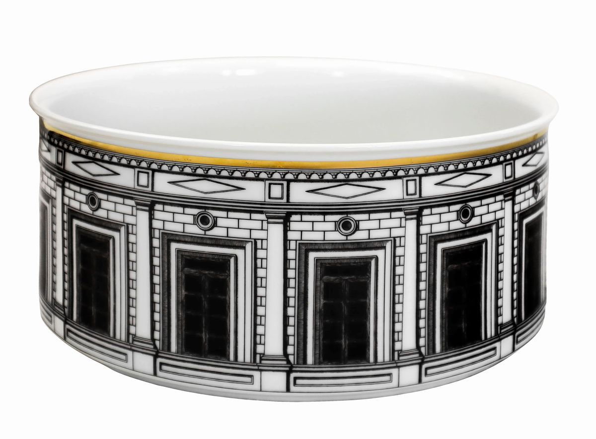 Servizio di Piatti in Porcellana per 12, Decoro Palladiana. Piero Fornasetti per Rosenthal