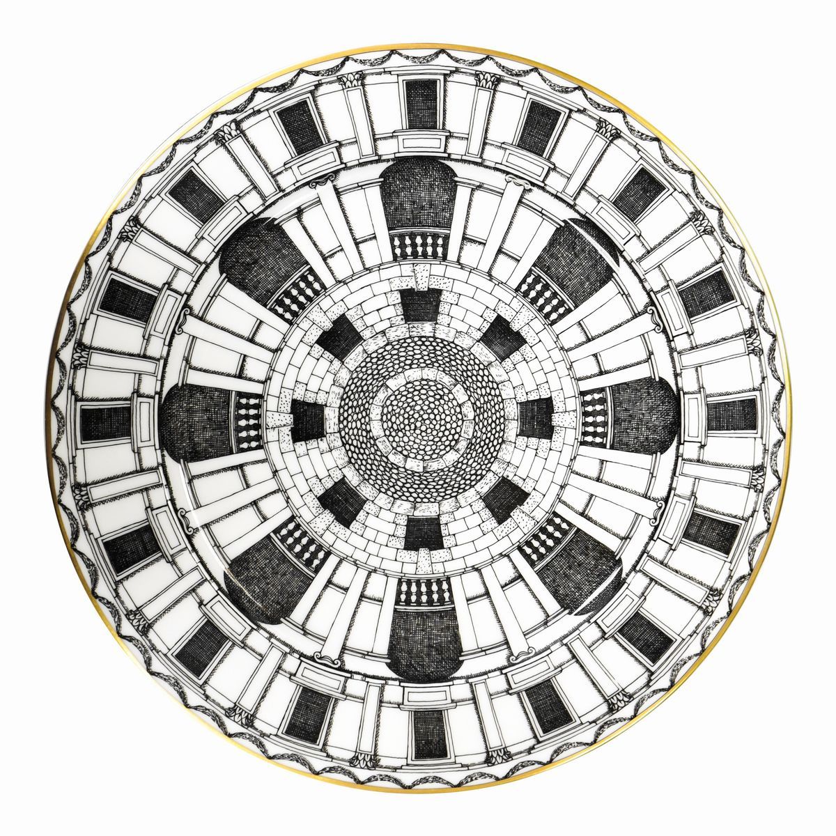 Servizio da The e Servizio da Caffè in Porcellana per 12, Decoro Palladiana. Piero Fornasetti per...