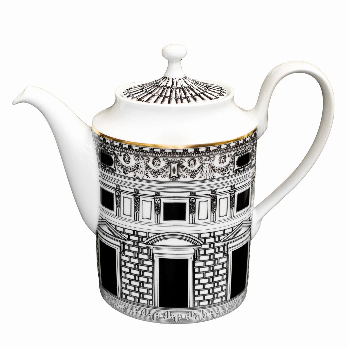 Servizio da The e Servizio da Caffè in Porcellana per 12, Decoro Palladiana. Piero Fornasetti per...