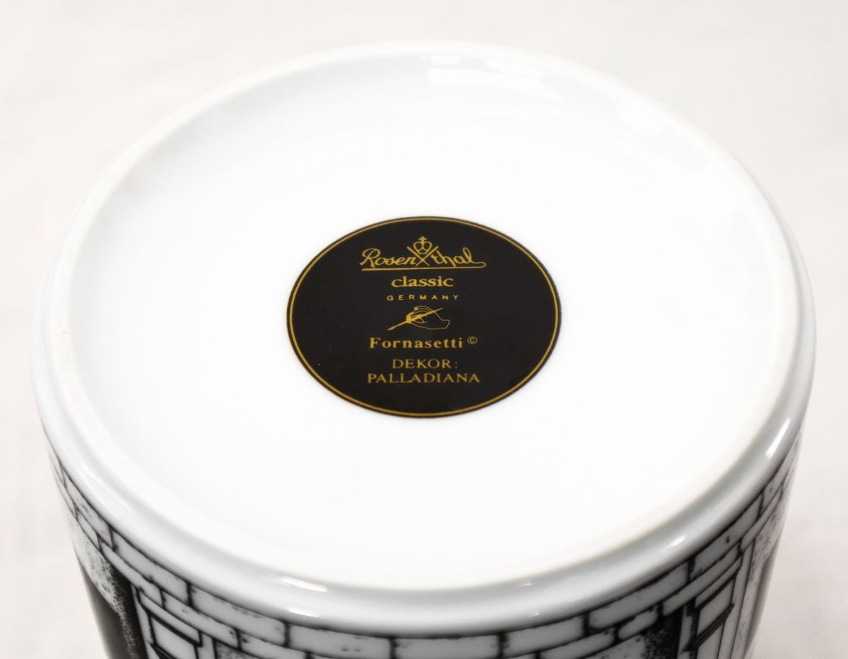 Barattolo in Porcellana Decoro Palladiana. Piero Fornasetti per Rosenthal