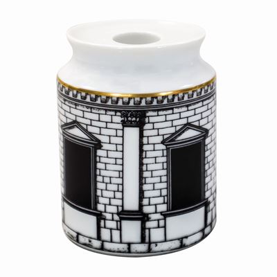 Piccolo Portacandele in Porcellana, Decoro Palladiana. Piero Fornasetti per Rosenthal
