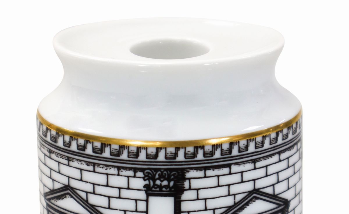 Piccolo Portacandele in Porcellana, Decoro Palladiana. Piero Fornasetti per Rosenthal