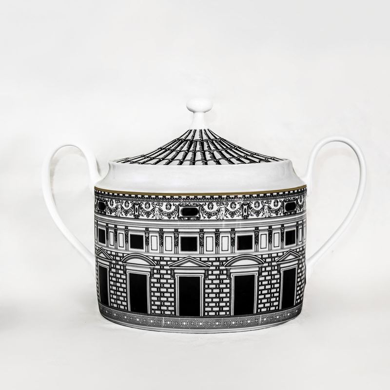 Zuppiera in Porcellana Decoro Palladiana. Piero Fornasetti per Rosenthal