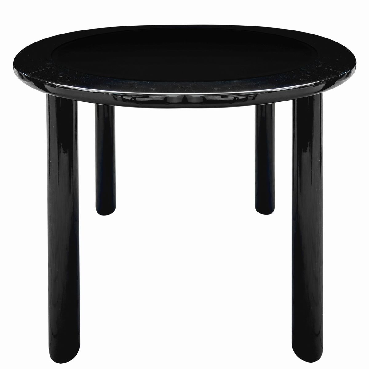 Tavolo da Gioco Laccato Nero Bifacciale con Tappeto Verde con 4 Sedie Laccate con Tapezzeria