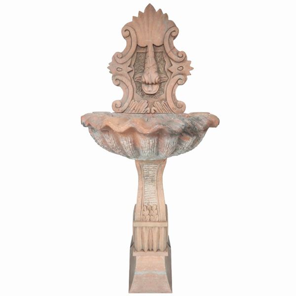 Pink marble fountain