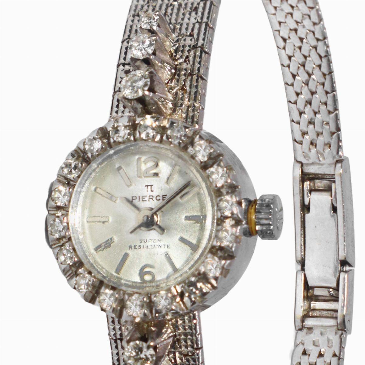 Pierce - Orologio Semirigido in Oro Bianco e Brillanti
