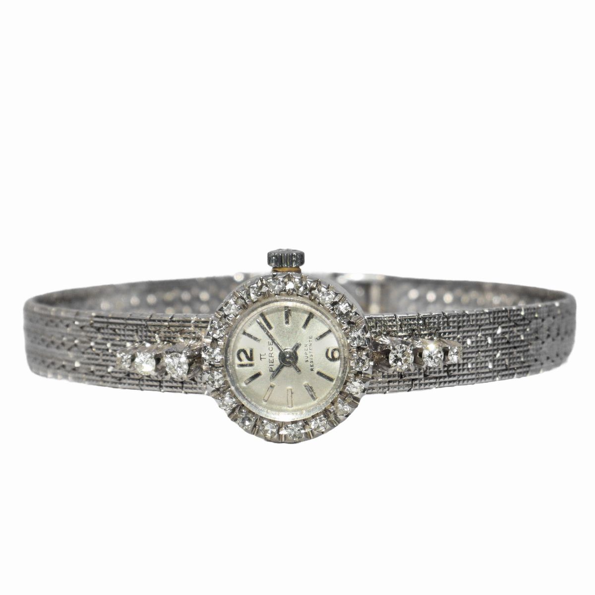 Pierce - Orologio Semirigido in Oro Bianco e Brillanti