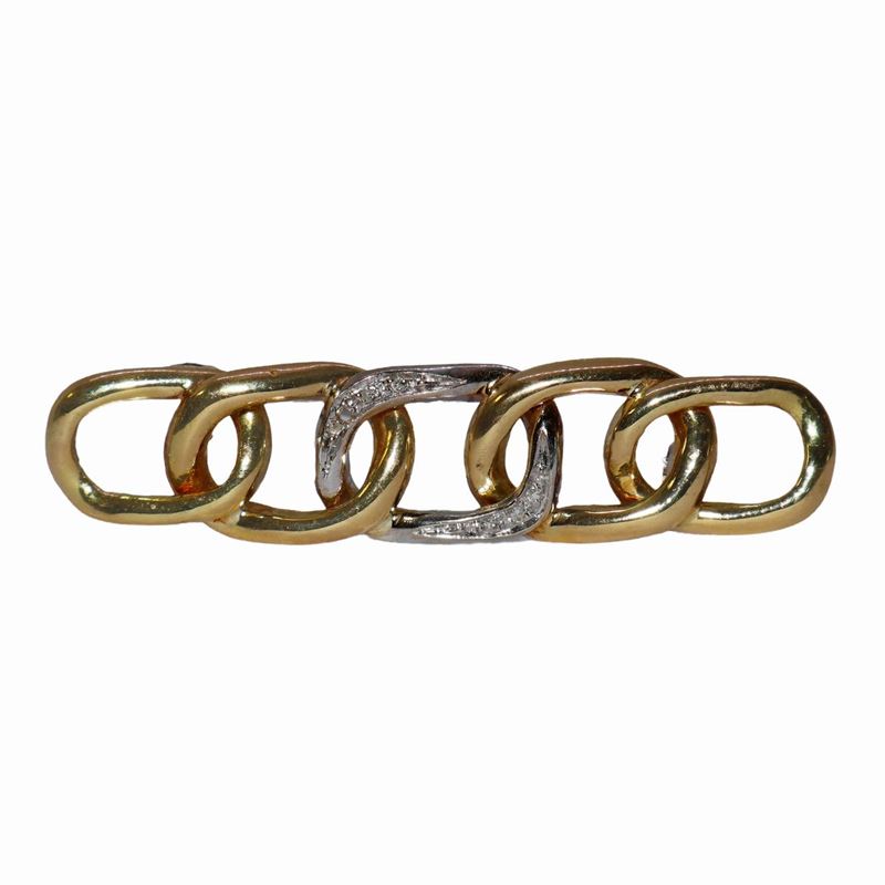 Spilla Maglia in Oro 18kt con Brillanti 0,10ct