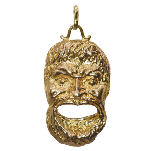 18kt gold mask pendant