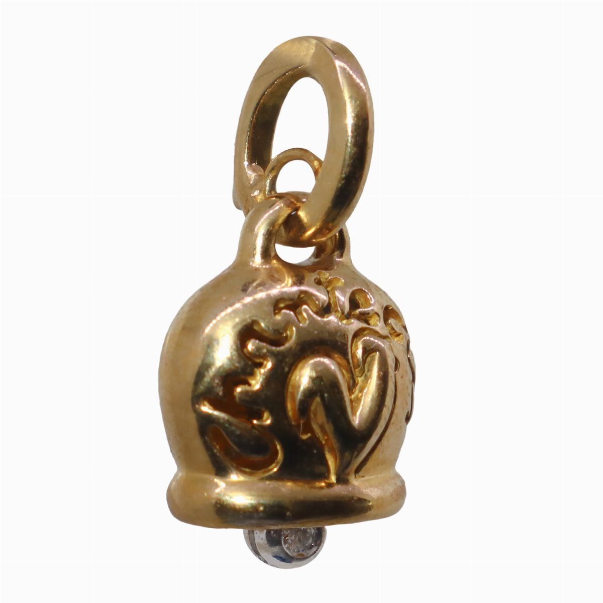 Ciondolo Chantecler, Campanella in Oro 18kt con Brillantino 0,02 Ct