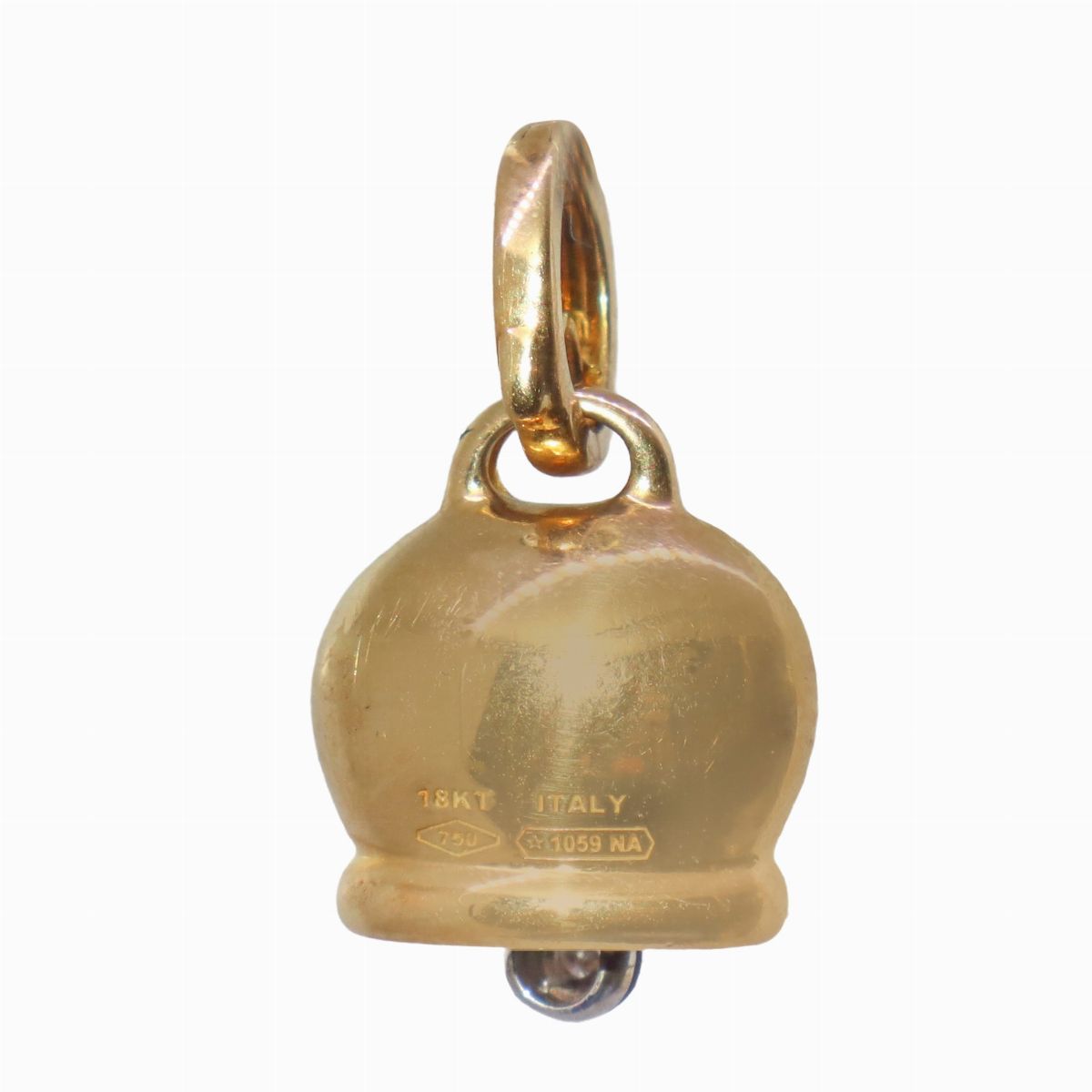 Ciondolo Chantecler, Campanella in Oro 18kt con Brillantino 0,02 Ct