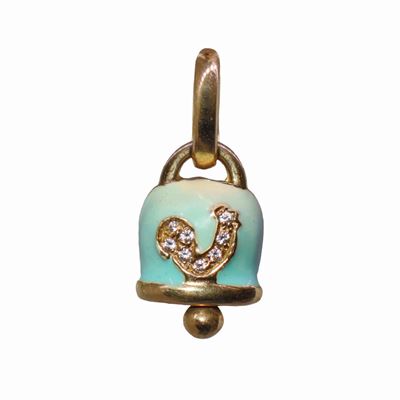Ciondolo Chantecler in Oro 18 Kt Smaltato in Verde Tiffany