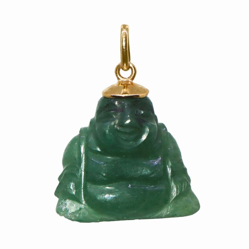 Ciondolo con Budda in Giada e Oro 18kt2