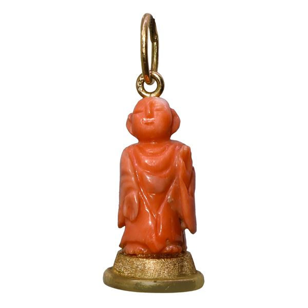 Coral Buddha pendant