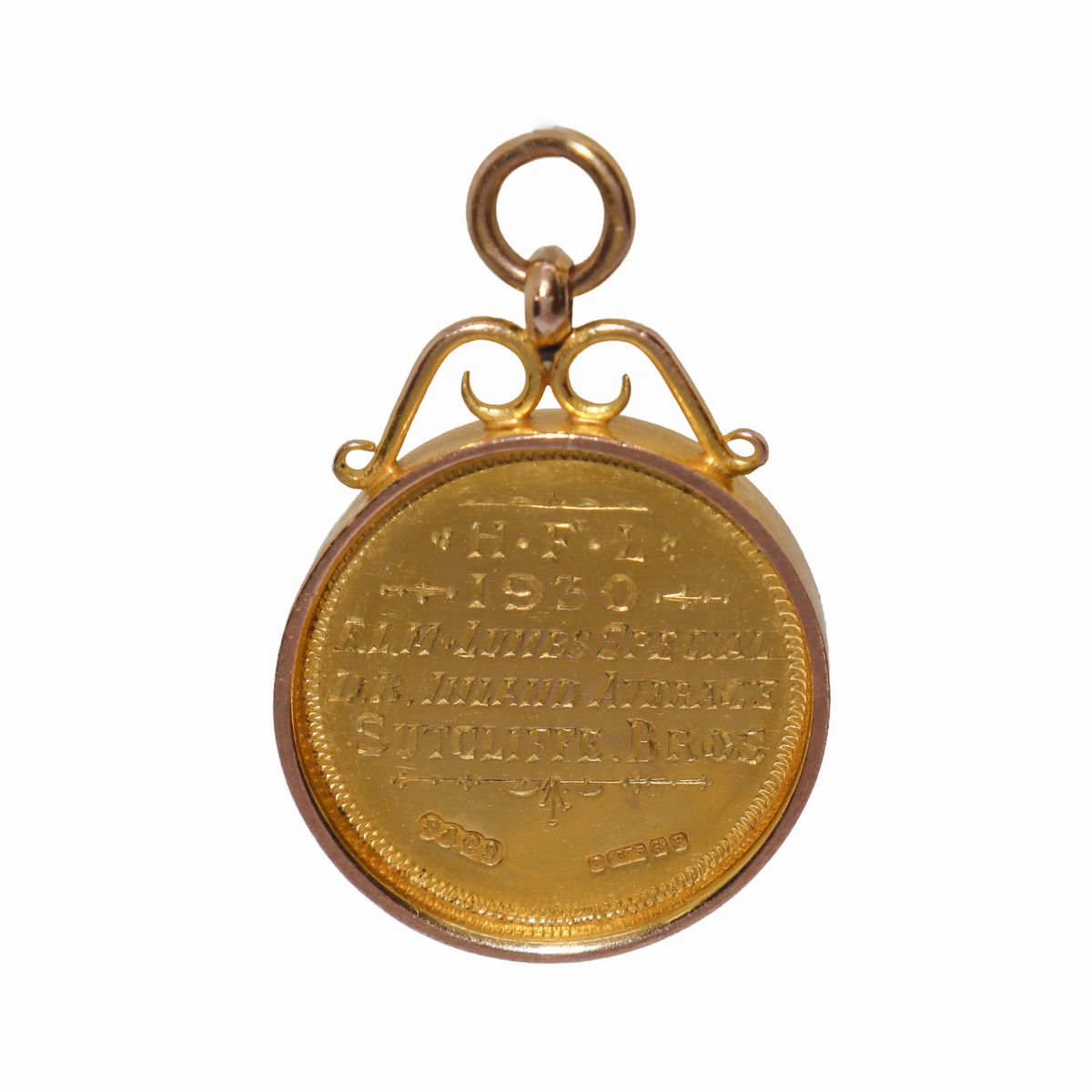Ciondolo Medaglia, Montatura in Metallo, Moneta in Oro 9 Kt Datata 1930