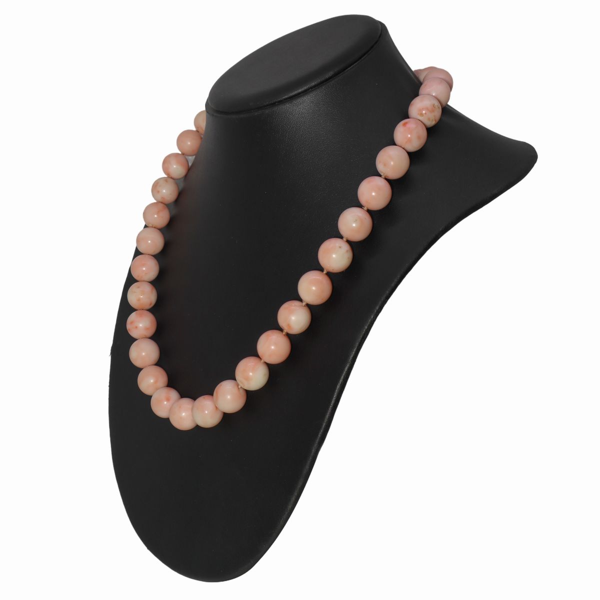 Collana in Corallo Rosa con Susta in Oro Giallo 18 Kt