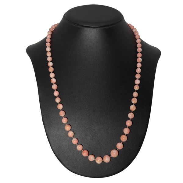 Necklace in pink coral, susta in 18kt gold and coral