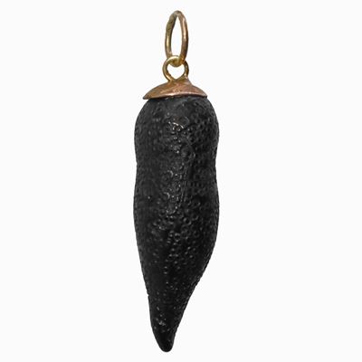 Ciondolo con Corno Nero Jet Giaietto in Oro 9kt