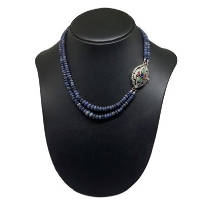 Collana in Argento con Rubini e Chiusura in Argento e Rubini.