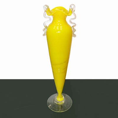 Vaso in Vetro di Murano Giallo